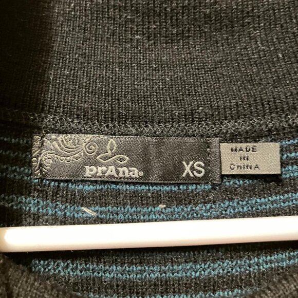 Prana Kelland Blue/Black Wool Blend Mock Neck Long Sleeve Sweater Dress Small - Picture 5 of 5